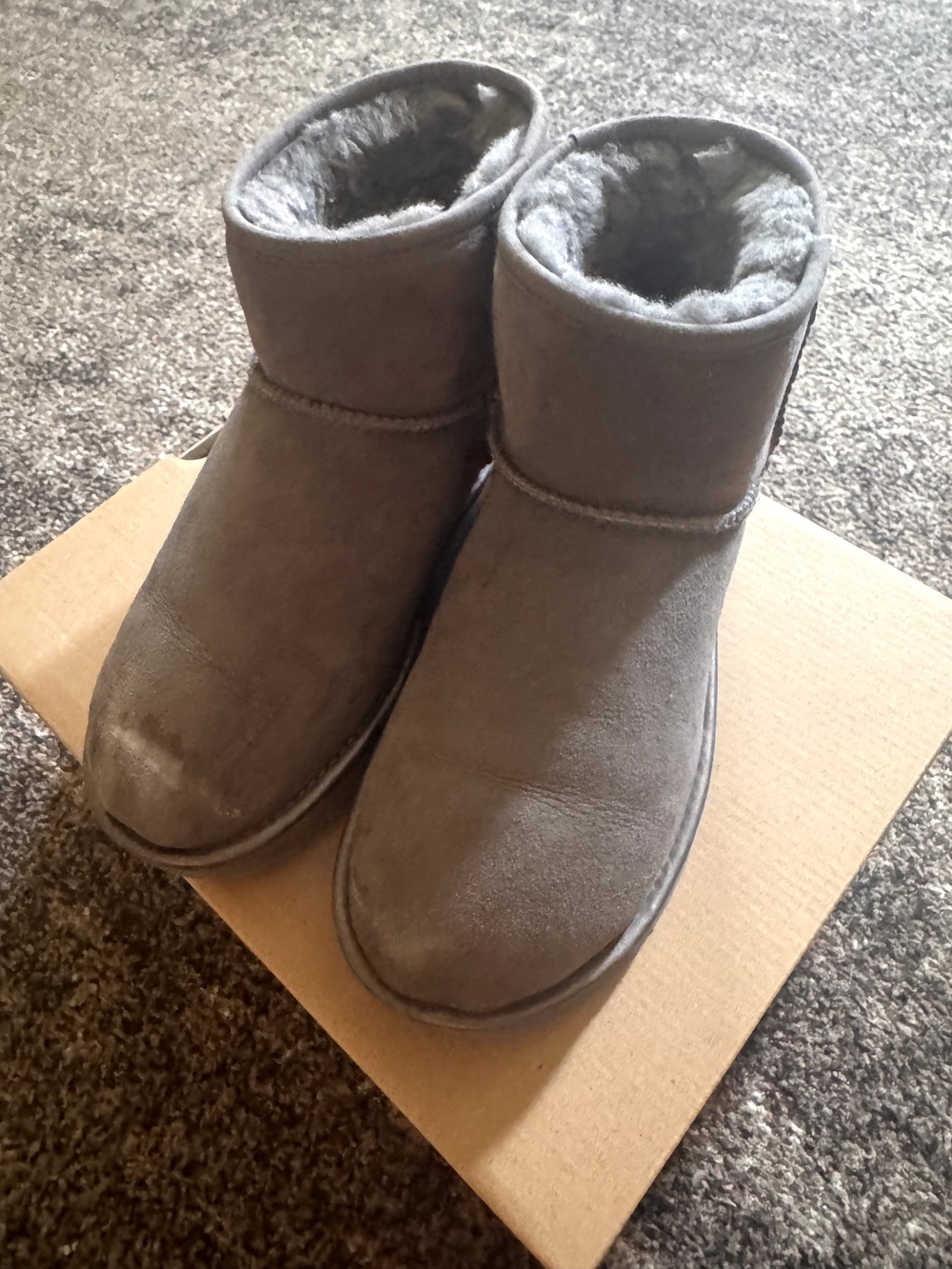 UGG Short Suede Ankle Boots - Gray